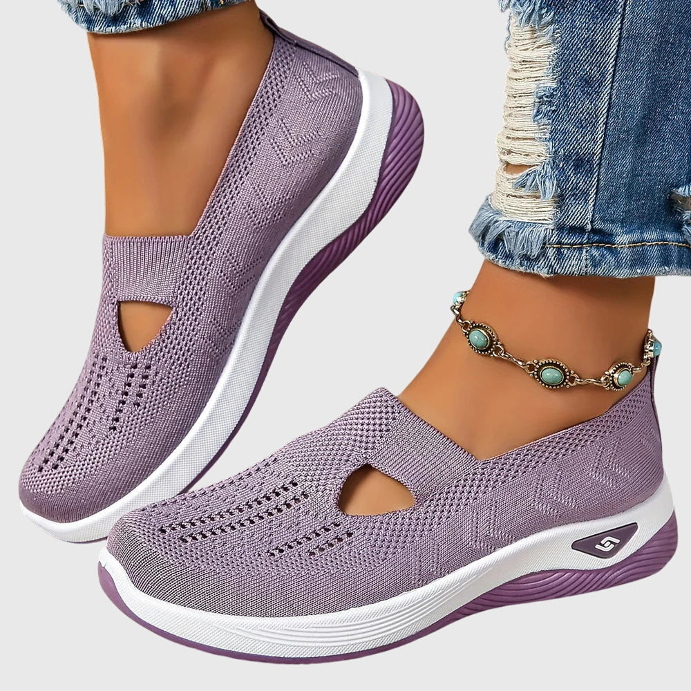 Cut Out Mesh Slip-On Wedge Walking Sneaker