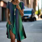 Striped Relaxed Swing Summer Dress