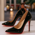 Patent Pointed Toe Contrast Sole Stiletto Heel Pump