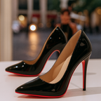 Patent Pointed Toe Contrast Sole Stiletto Heel Pump