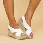 Crossover Strap Espadrille Wedge Slingback Sandals