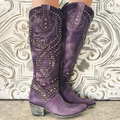 Studded Knee High Western Cowboy Boots