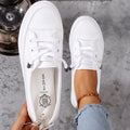 Classic Lace-Up Leather Flatform Court Sneaker
