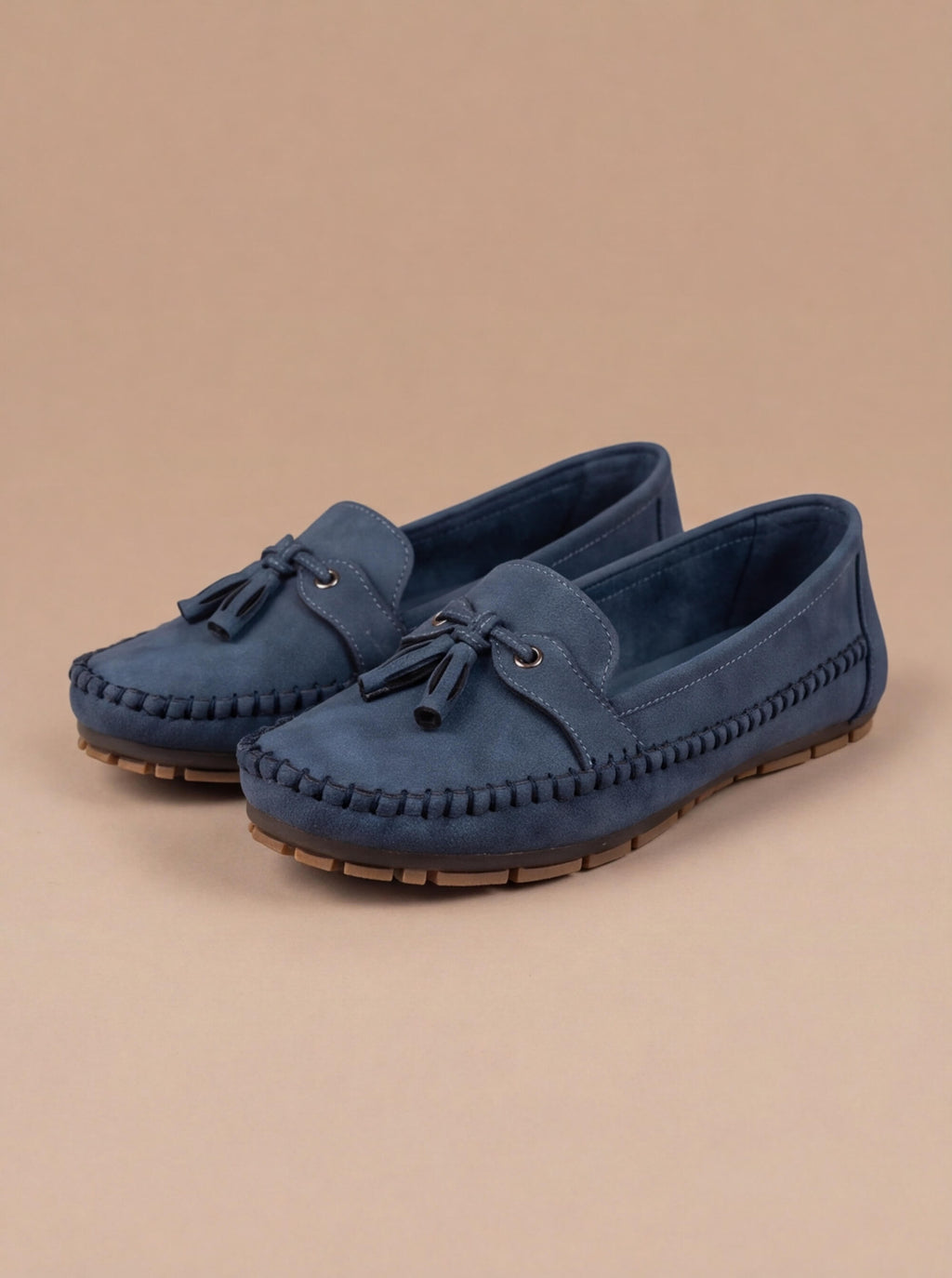 Suede Tassel Detail Moccasin Stitch Slip On Casual Flat Loafer