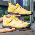 Hand Stitched Leather Lace-Up Casual Sneaker
