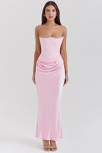 Draped Satin Strapless Homecoming Dress