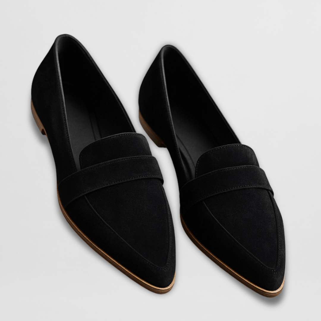 Penny Strap Pointed Toe Suede Slip-On Loafer