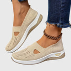 Cut Out Mesh Slip-On Wedge Walking Sneaker
