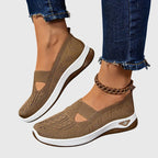 Cut Out Mesh Slip-On Wedge Walking Sneaker