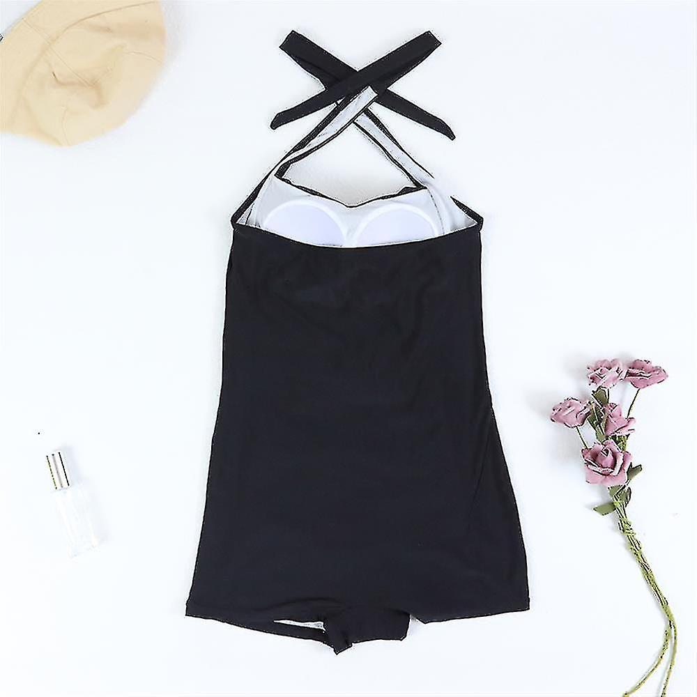 Ruched Halter Sweetheart Boyleg One Piece Swimsuit