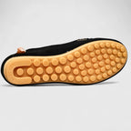 Suede Gold Bar Detail Moccasin Stitch Slip On Flat Loafer