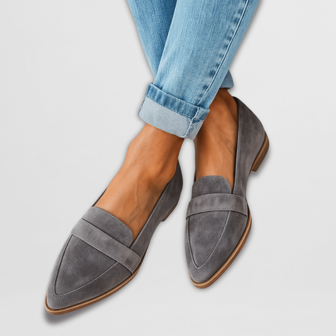 Penny Strap Pointed Toe Suede Slip-On Loafer