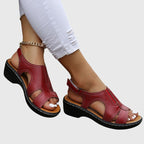 Cut Out Peep Toe Slingback Casual Wedge Sandal