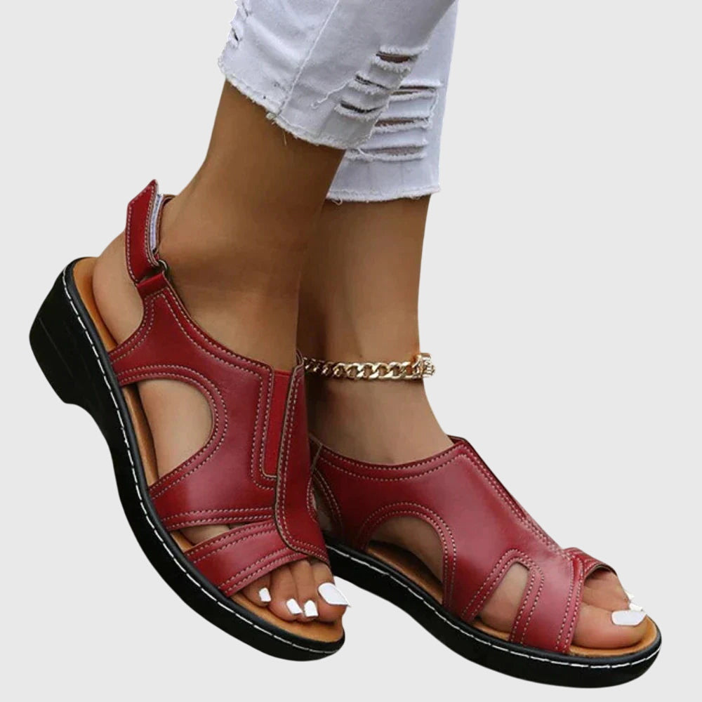 Cut Out Peep Toe Slingback Casual Wedge Sandal