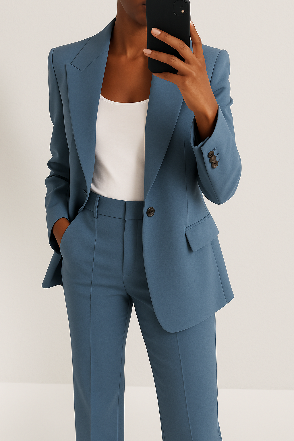 Peak Lapel Single Button Tailored Blazer and Pant Set