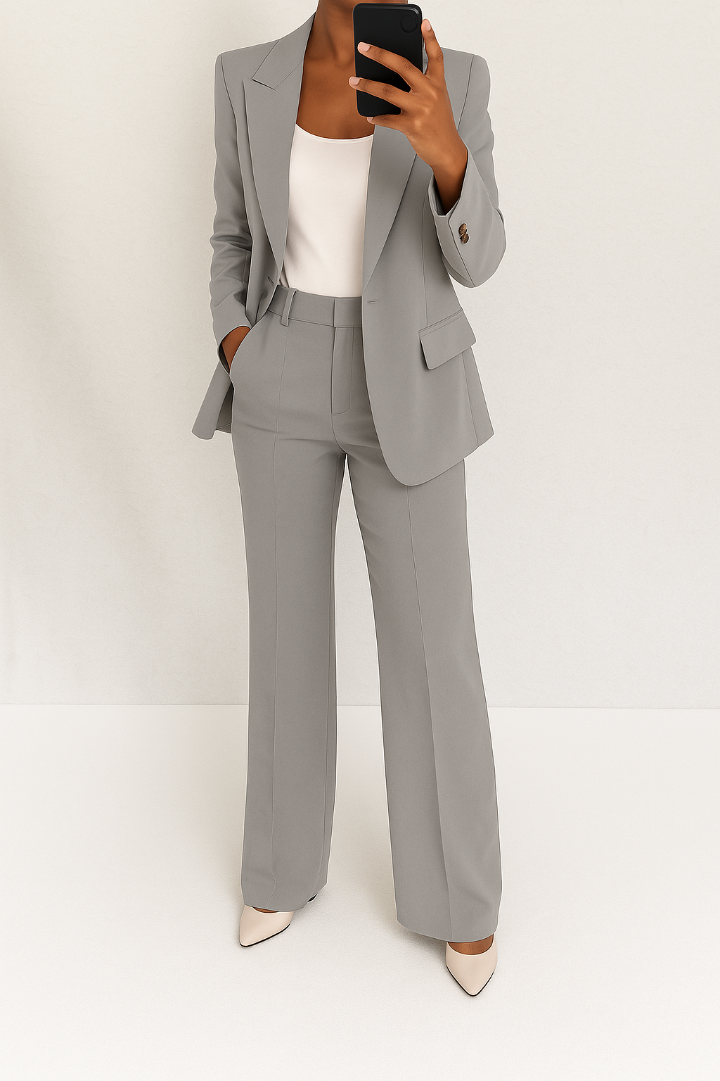 Peak Lapel Single Button Tailored Blazer and Pant Set