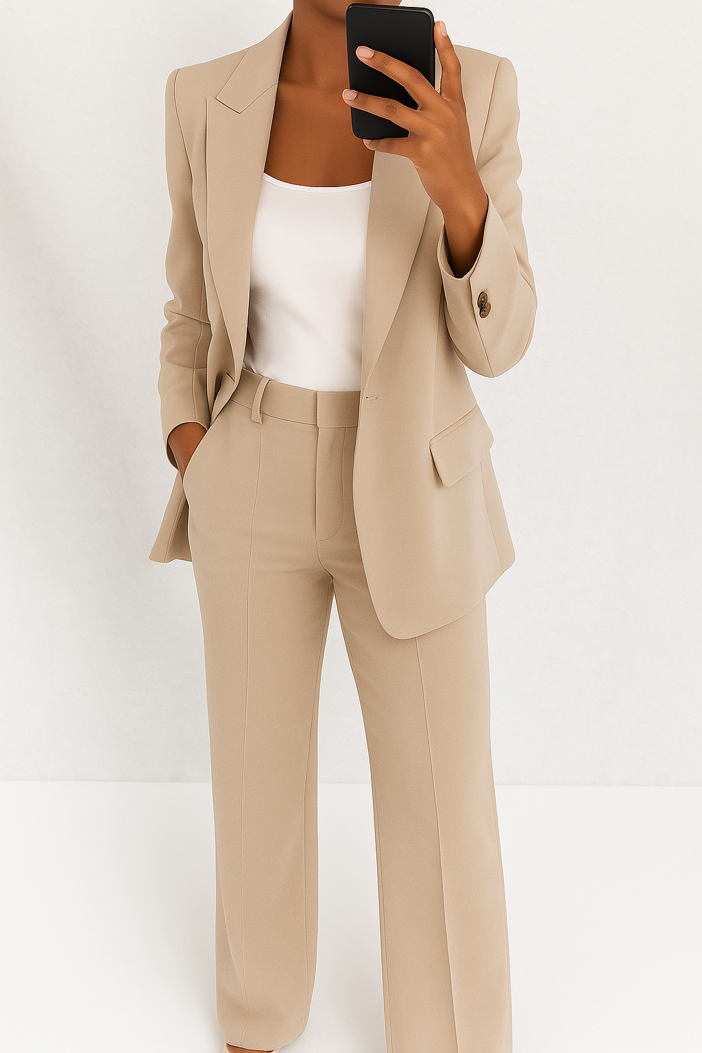 Peak Lapel Single Button Tailored Blazer and Pant Set