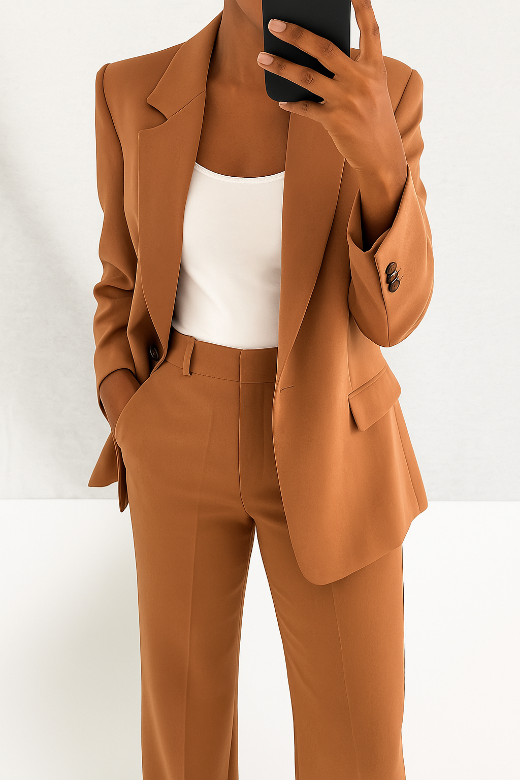 Peak Lapel Single Button Tailored Blazer and Pant Set