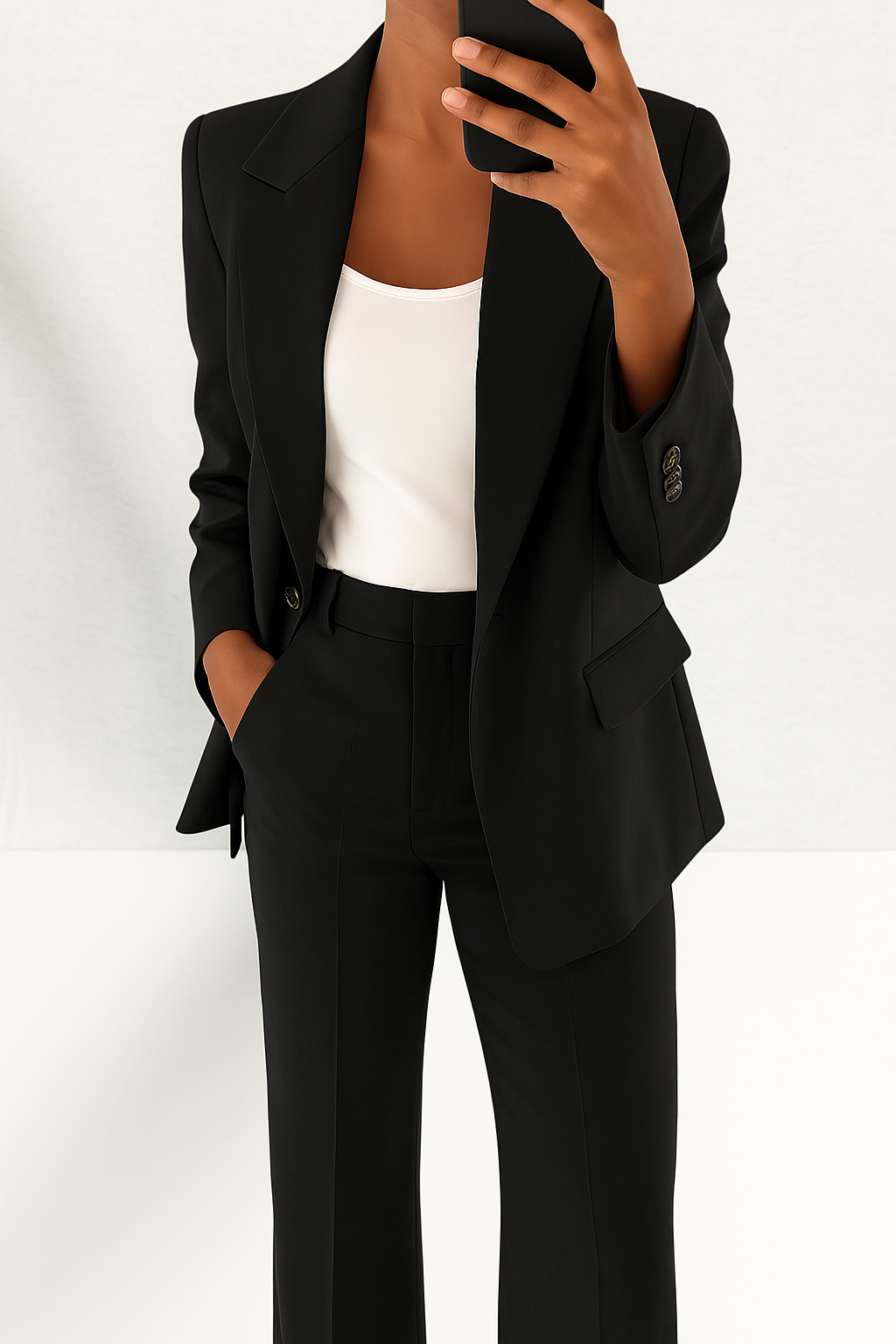 Peak Lapel Single Button Tailored Blazer and Pant Set