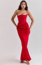Draped Satin Strapless Homecoming Dress