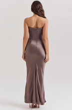 Draped Satin Strapless Homecoming Dress