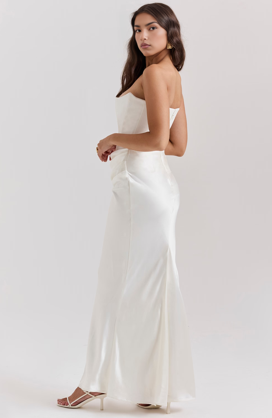 Draped Satin Strapless Homecoming Dress