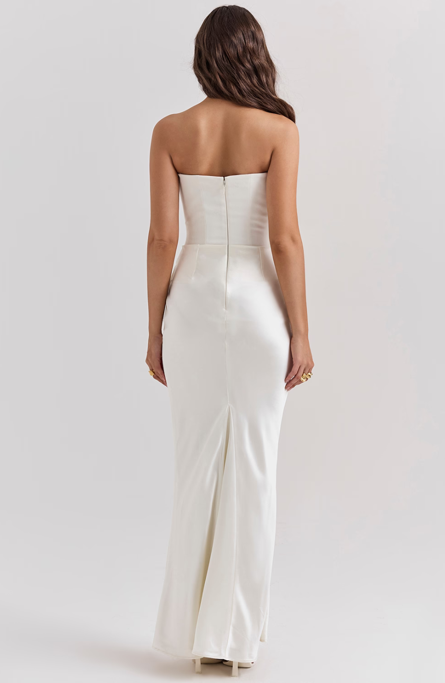Draped Satin Strapless Homecoming Dress