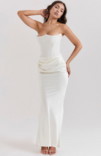 Draped Satin Strapless Homecoming Dress