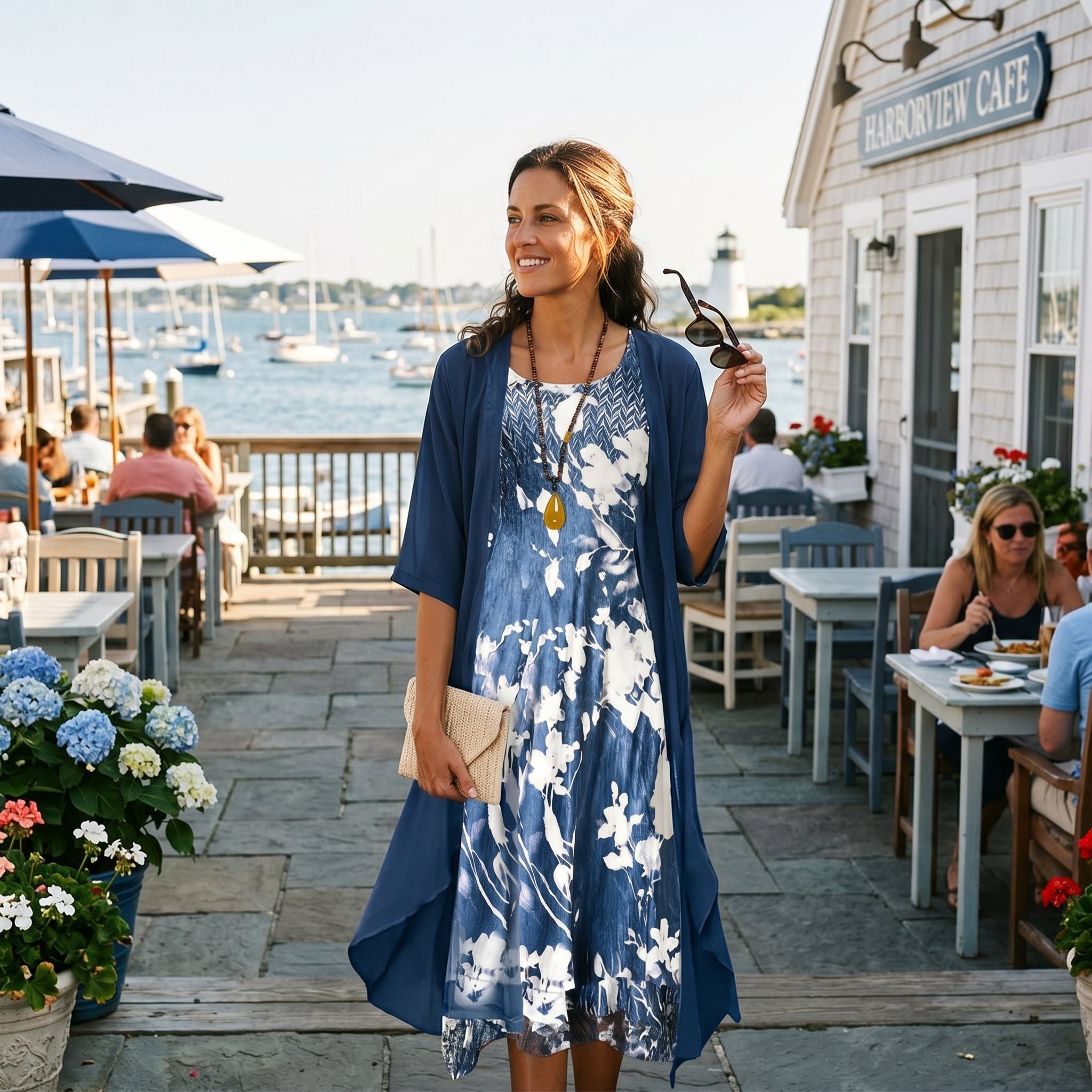 Watercolour Floral Midi Dress Chiffon Jacket Two Piece Set
