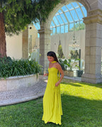 Elegant Pleated Halter Neck Maxi Dress - Formal Wedding Guest