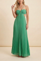 Elegant Pleated Halter Cut Out Maxi Dress - Wedding Guest