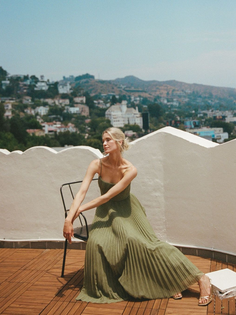 Sage Green Pleated Bustier Homecoming Dress