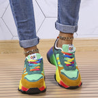 Rainbow Lace Colour Block Chunky Platform Sneaker