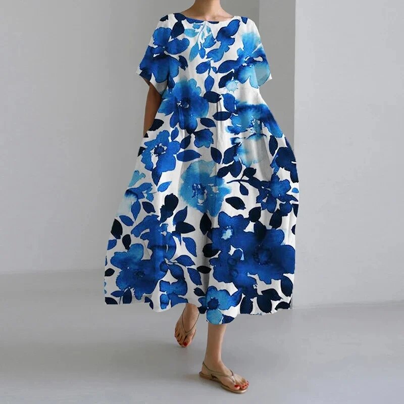 Vibrant Loose Fit Floral Summer Dress