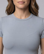 Crew Neck Short Sleeve Fitted Bodycon Maxi Dress