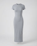 Crew Neck Short Sleeve Fitted Bodycon Maxi Dress