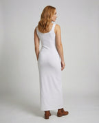 Scoop Neck Sleeveless Fitted Jersey Cotton Bodycon Maxi Dress