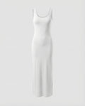 Scoop Neck Sleeveless Fitted Jersey Cotton Bodycon Maxi Dress