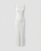 Scoop Neck Sleeveless Fitted Jersey Cotton Bodycon Maxi Dress