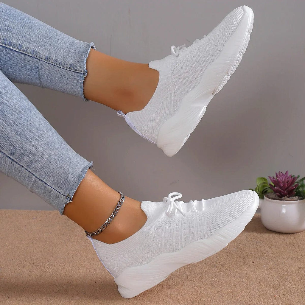 Lace Up Knit Mesh Breathable Casual Sneaker