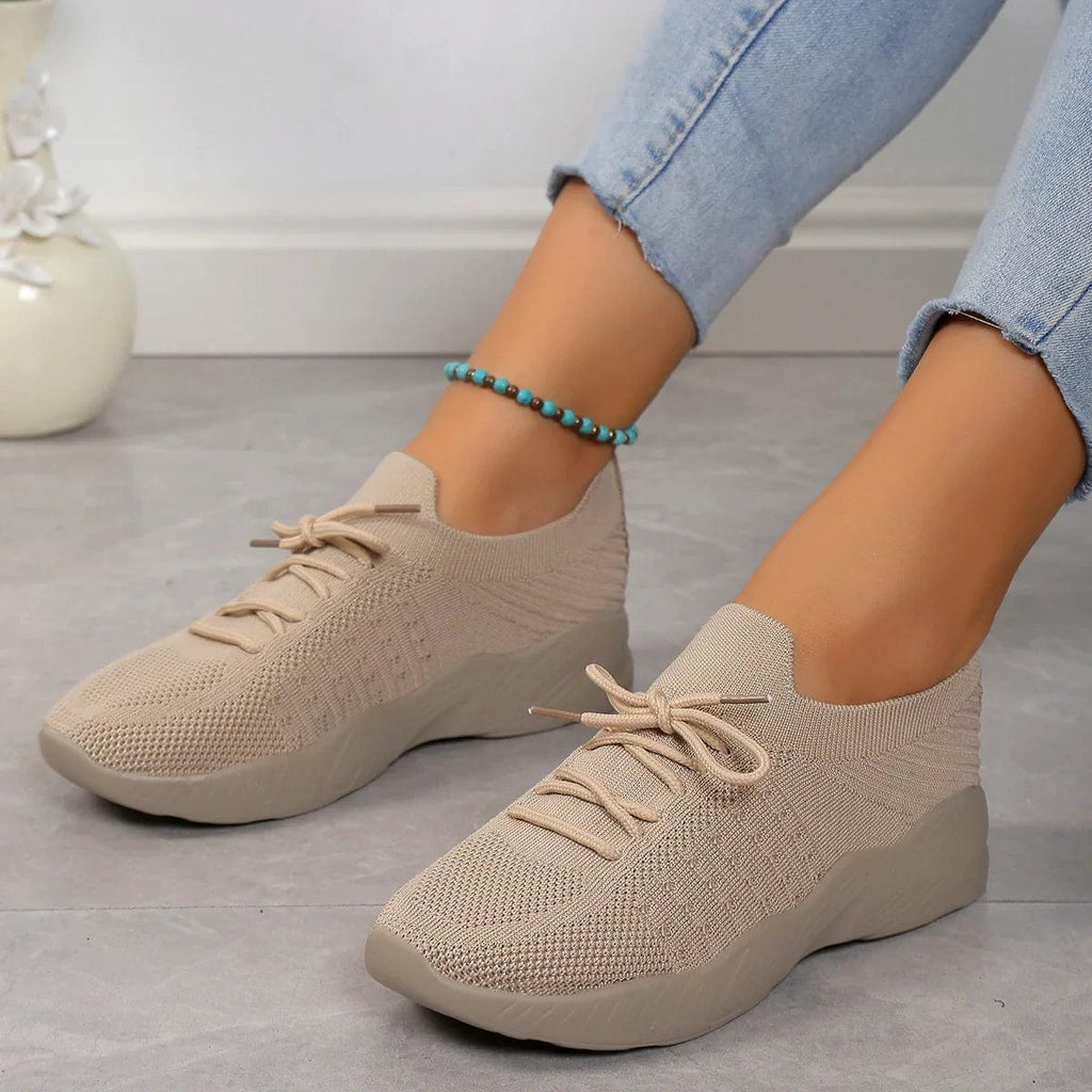 Lace Up Knit Mesh Breathable Casual Sneaker