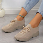 Lace Up Knit Mesh Breathable Casual Sneaker