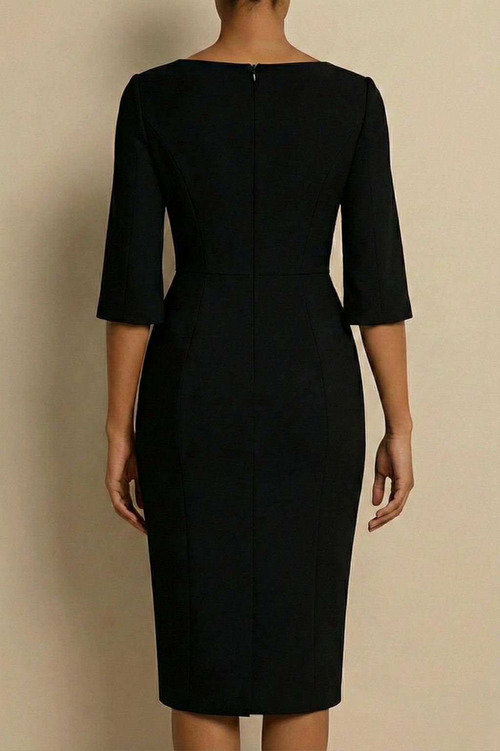 Pearl Trim Split Sleeve Bodycon Midi Dress - Wedding Guest