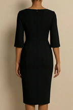 Pearl Trim Split Sleeve Bodycon Midi Dress - Wedding Guest