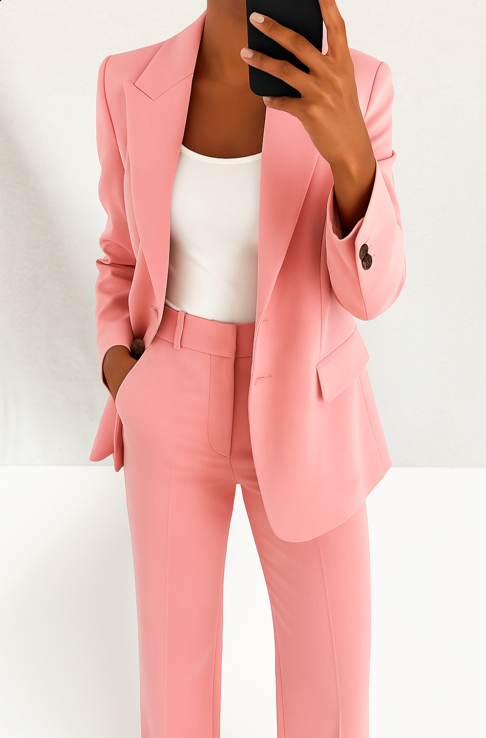 Peak Lapel Single Button Tailored Blazer and Pant Set
