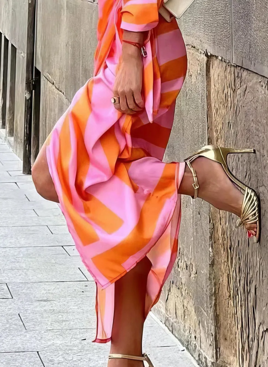 Printed Wrap Summer Dress