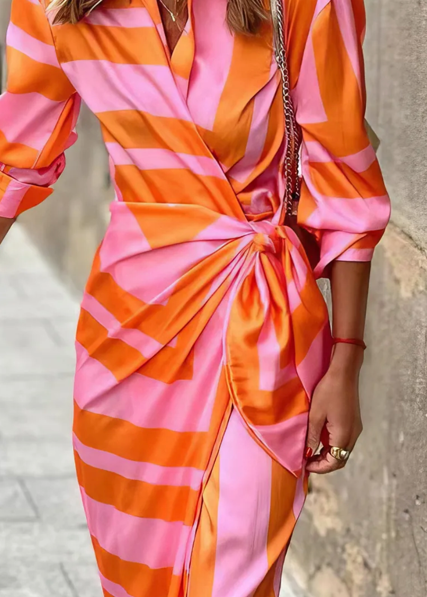 Printed Wrap Summer Dress