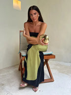 Graphic Floral Strapless Column Maxi Dress - Formal Evening Gown