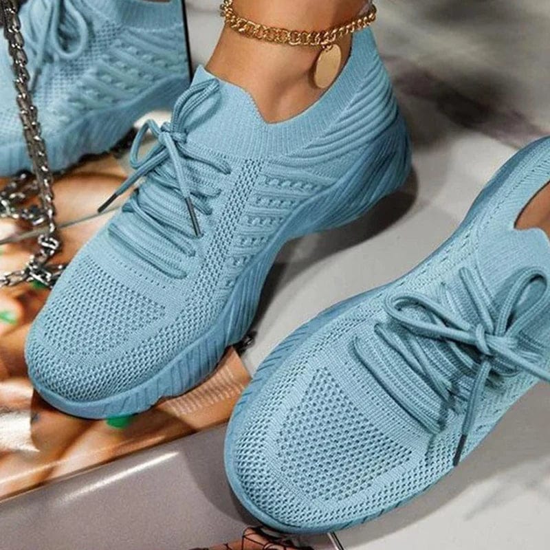 Lace Up Knit Mesh Breathable Casual Sneaker