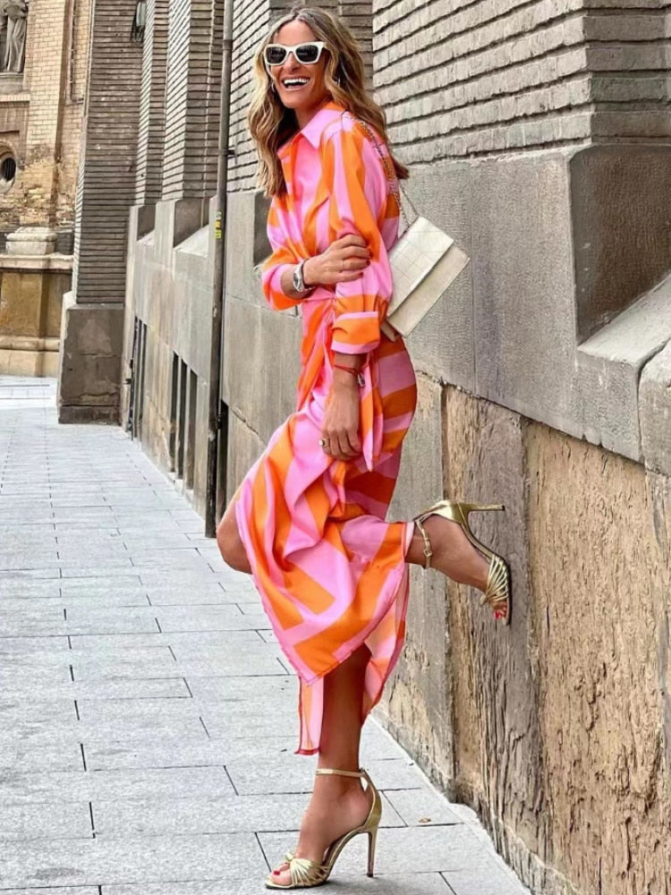 Printed Wrap Summer Dress